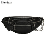 Chain Banana Waist Bag Belt Bag Women Waist Pack Pu Leather Chest Bag Belly Bag