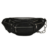 Chain Banana Waist Bag Belt Bag Women Waist Pack Pu Leather Chest Bag Belly Bag