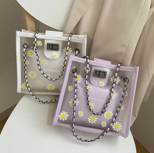 Chain Messenger Bag Ins Frosted Transparent Floret Jelly Bag