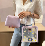 Chain Messenger Bag Ins Frosted Transparent Floret Jelly Bag