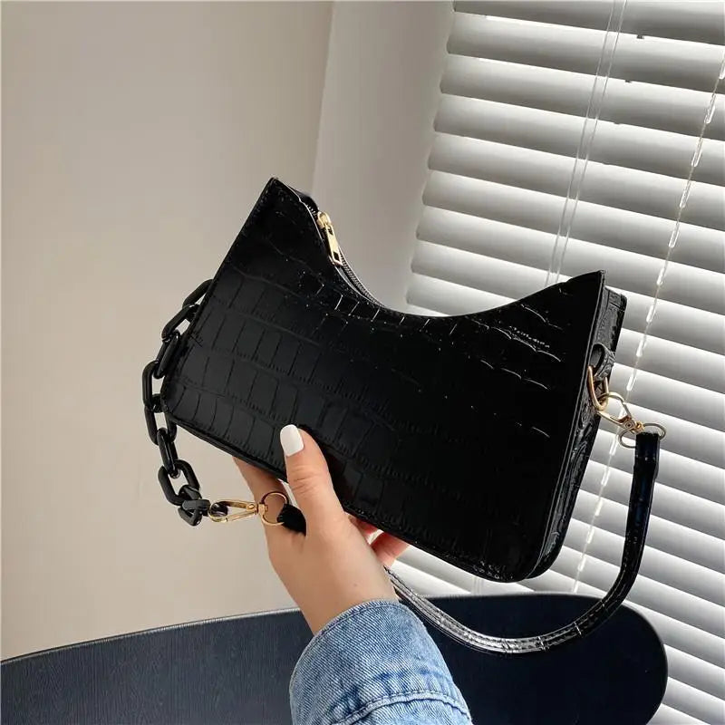 Retro PU Leather Chain Shoulder Bag for Women
