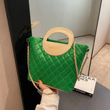 Patchwork Pu Leather Ladies Shoulder Bag Chain Strap Crossbody Bag