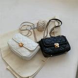 Metal Lock Shoulder Bag Pu Leather Crossbody Handbag