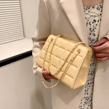 Plaid Crossbody Bag Chain Strap Square Handbag