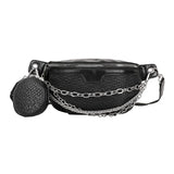 Chain Women Waist Bag PU Leather Chain Belt Bags Fanny Pack