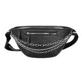 Chain Women Waist Bag PU Leather Chain Belt Bags Fanny Pack