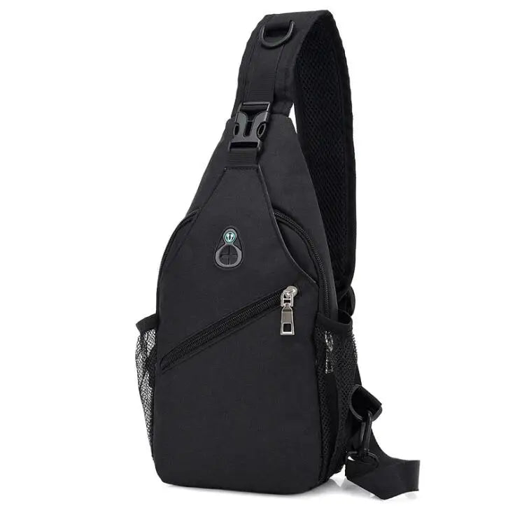 Anti-thief Gray Crossbody Bag Men Shoulder Bag Women Chest Bag