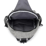 Anti-thief Gray Crossbody Bag Men Shoulder Bag Women Chest Bag