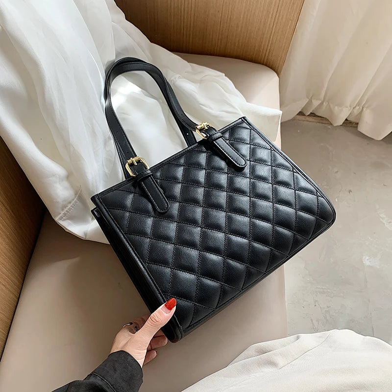 Plaid Large Tote Bag Diamond Lattice Handbag