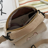 Corduroy Cartoon Student Tote Bear Print Shoulder Crossbody Bags