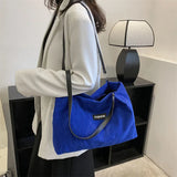 Corduroy Shoulder Bag for Women Casual Tote Travel Large Shopper Bag