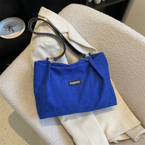 Corduroy Shoulder Bag for Women Casual Tote Travel Large Shopper Bag