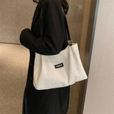 Corduroy Shoulder Bag for Women Casual Tote Travel Large Shopper Bag