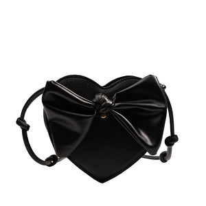 Love Heart Crossbody Bag with Bowknot Phone Bag