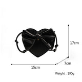 Love Heart Crossbody Bag with Bowknot Phone Bag