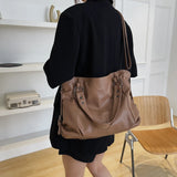 Crossbody Tote Business Women Shoulder Bags PU Leather Large Capacity