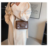 Cross Body Wide Shoulder Strap Small Square Bag Woman