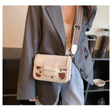 Cross Body Wide Shoulder Strap Small Square Bag Woman