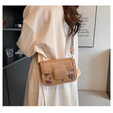 Cross Body Wide Shoulder Strap Small Square Bag Woman