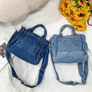 Denim Crossbody Bag Ladies Casual Jean Fabric PurseHandbag Casual Messenger