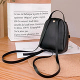 Women Solid Shoulders Small Backpack Daily Purse Mobile Phone Messenger Bag