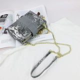 Embossed PU Leather Bag Women Shoulder Chain Bag Crossbody Lady Bag