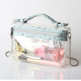 Embossed Ostrich Pattern Leather Portable Tote Clear Clutch Bag Lady Hand Bag