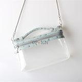 Embossed Ostrich Pattern Leather Portable Tote Clear Clutch Bag Lady Hand Bag