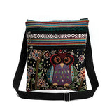 Ethnic Style Women Messenger Bag Owl Embroidered Shopping Girls Shoulder Bag