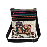 Ethnic Style Women Messenger Bag Owl Embroidered Shopping Girls Shoulder Bag