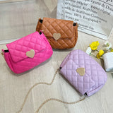 Heart Shape Embroidery Shoulder Bag PU Leather Chain Wallet