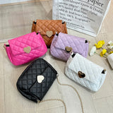 Heart Shape Embroidery Shoulder Bag PU Leather Chain Wallet