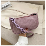 Chain Handbags Casual Totes Shoulder Bags Female Leather Solid Shopping Bag