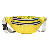 Hologram Waist Bag Laser PU Beach Travel Banana Hip Bum Zip Women Purse