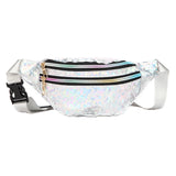 Hologram Waist Bag Laser PU Beach Travel Banana Hip Bum Zip Women Purse