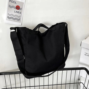 Female Canvas Tote Bag Ladies Shoulder Bag Casual Travel Satchel