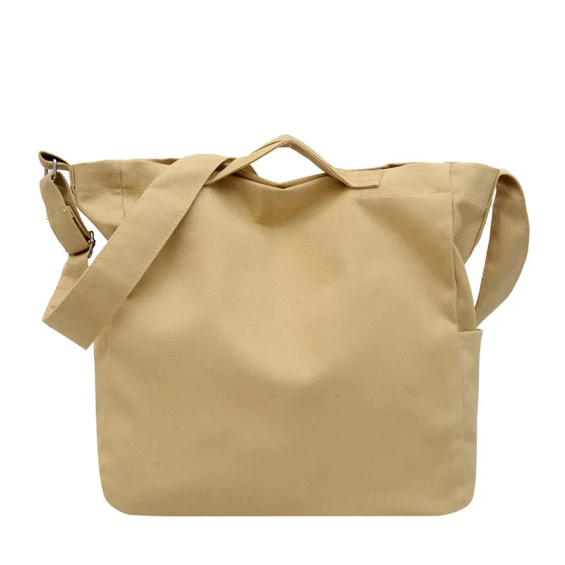 Female Canvas Tote Bag Ladies Shoulder Bag Casual Travel Satchel