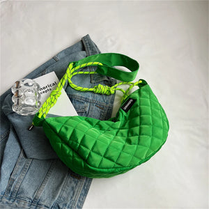 Female Hobos Handbags Padded Nylon Shoulder Crossbody Bags for Women Lady