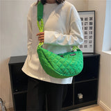 Female Hobos Handbags Padded Nylon Shoulder Crossbody Bags for Women Lady