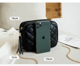 Embroidered Rhombus Shoulder Bag Chain Crossbody