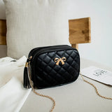 Embroidered Rhombus Shoulder Bag Chain Crossbody