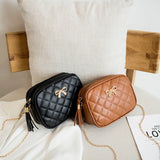 Embroidered Rhombus Shoulder Bag Chain Crossbody
