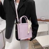 Women's PU Leather Totes Bag Short Handle Crossbody Handbag