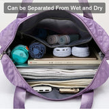 Foldable Travel Bag Wet-Dry Separation Waterproof Handbag Large Capacity