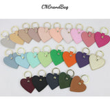 Initial Letters Leather Keychain For Women Key Ring Chain Female Keyring