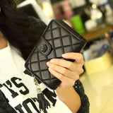 Leather Lattice Women Wallet Clutch Phone Purse Carteira Femme