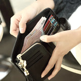 Leather Lattice Women Wallet Clutch Phone Purse Carteira Femme