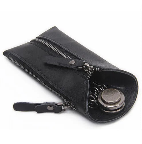 Leather Women Key Wallet Keychain Covers Zipper Key Case Bag