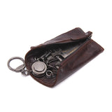 Leather Women Key Wallet Keychain Covers Zipper Key Case Bag