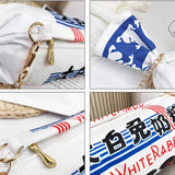Girl Canvas Candy Handbags Cartoon Rabbit Creamy Women's Funny Messenger Bag